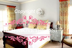 Three Tone Traversing Drapery Panel in Bedroom