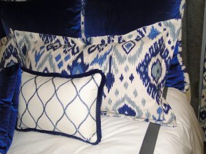 Custom Blue Velvet Master Bedroom
